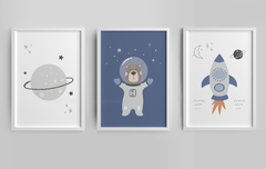 Conjunto 3 Quadros Infantil - Astronauta - comprar online