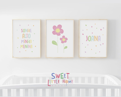 Conjunto Quadro Infantil Sonhe Alto Joana