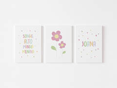 Placas Decorativas Personalizadas - Sonhe Alto Joana