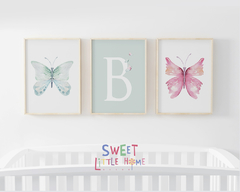Conjunto Quadro Infantil Borboleta -  Sweet Little Home Decor - Quadros Personalizados Infantil