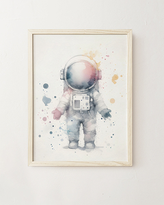 Quadro Infantil Astronauta Aquarela