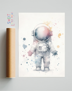 Poster Astronauta Aquarela
