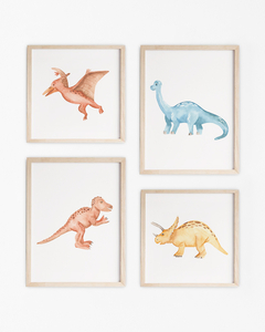 Kit Quadro Infantil Dino Aquarela Boho