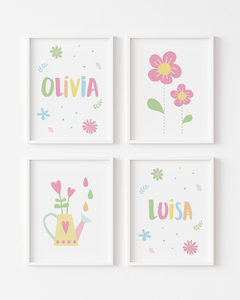 Conj Quadro Infantil Jardim Irmãs Olivia e Luisa