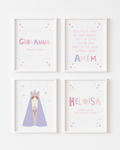 Conj Quadro Infantil Irmãs Anjo Giovanna e Heloisa