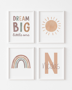 Conj Quadro Infantil Menino Dream Big Little One Nicolas