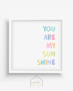 Quadro Decorativo Para Quarto de Bebê - You Are My Sunshine 2 na internet