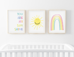 Kit Quadros para quarto de bebê - You Are My Sunshine 2