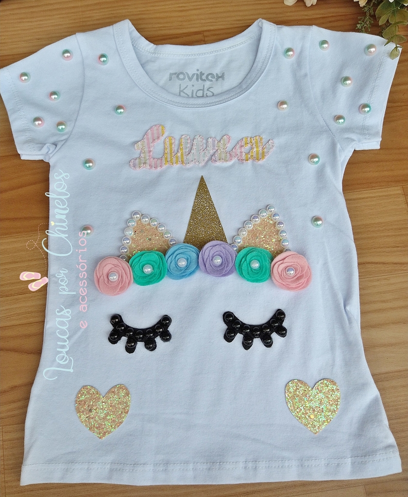 Camiseta Infantil Unicórnio Desenho