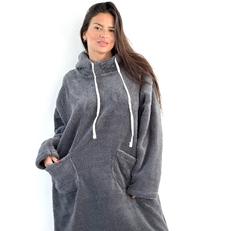 Pijamanta corderito bifaz gris - tienda online