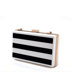 Clutch rectangular Blanco y Negro - comprar online