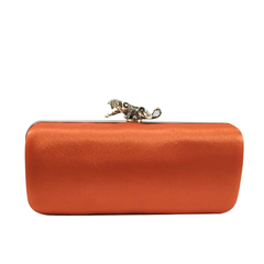 Clutch Rigido Naranja c/ herraje - comprar online