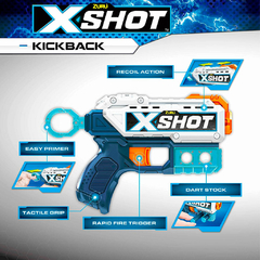 PISTOLA LANZA DARDOS X-SHOT KICKBACK - tienda online