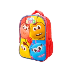 MOCHILA ESPALDA 12" BICHI KIDS CON MÚSICA 4 CARITAS ROJO - comprar online