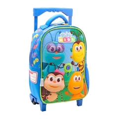 MOCHILA CON CARRO 12" BICHI KIDS CON MÚSICA AZUL