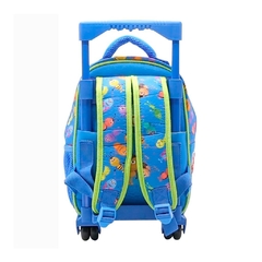 MOCHILA CON CARRO 12" BICHI KIDS CON MÚSICA AZUL - Tio Mario Jugueterías