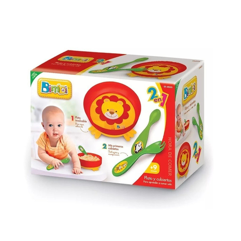 BIMBI SET PLATO CON CUBIERTOS