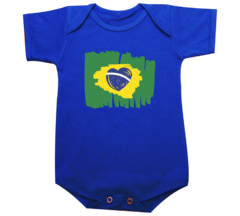 Camiseta Infantil Azul Bandeira Brasil Modelo 3 - comprar online