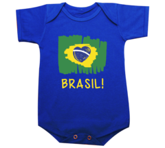 Camiseta Infantil Azul Bandeira Brasil Modelo 4 - comprar online