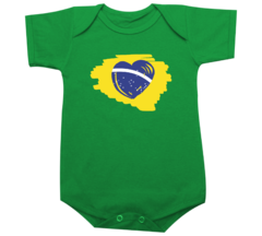 Body Bebê Verde Bandeira Brasil Modelo 3