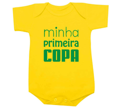 Body Bebê Amarelo Minha Primeira Copa