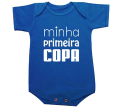 Body Bebê Azul Minha Primeira Copa