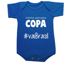 Body Bebê Azul Minha Primeira Copa - Vai Brasil