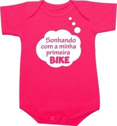 Body bebê Sonhando com a minha primeira bike