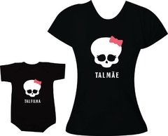 camisetas tal mae tal filha rock caveirinha