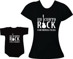 camiseta mae e filha curto rock