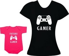 camisetas tal mãe tal filha gamer e future gamer