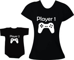 camisetas tal mae tal filha player 1 player 2