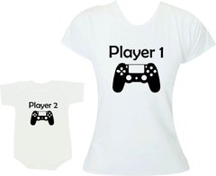 camisetas tal mae tal filho player 1 player 2