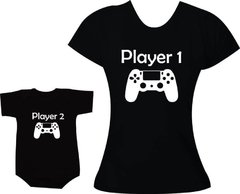 camisetas tal mae tal filha player 1 player 2