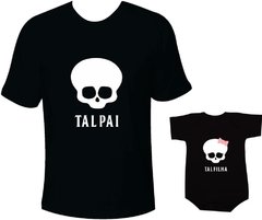 camiseta tal pai tal filha ceveira rock