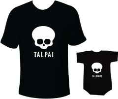 camisetas tal pai tal filho caveira rock