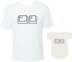 Camisetas Tal pai tal filho Ctrl C Ctrl V Teclas