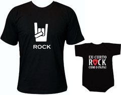 Camisetas Tal pai tal filho Rock / Eu curto rock com o papai