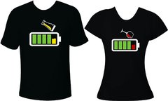 Camiseta Casal Namorado Energia Cerveja e Vinho