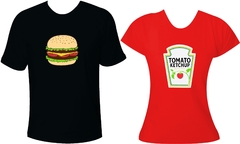 Camiseta Casal Namorado Hambúrguer e Ketchup - comprar online