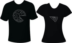 Camiseta Casal Namorado Pizza e Fatia de Pizza