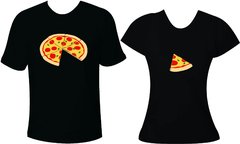 Camiseta Casal Namorado Pizza e Fatia de Pizza