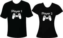 Camiseta Casal Namorado Player 1 Player 2 PS4
