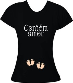 Camiseta Gestante Contém amor gemeos