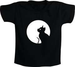 camiseta Gato preto e lua