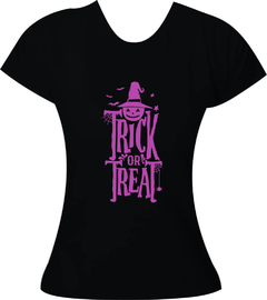 Camiseta Halloween Trick or Treat - Adulto feminina