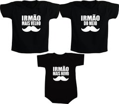 Camisetas para irmãos - Irmão mais velho / Irmão do meio / Irmão mais novo