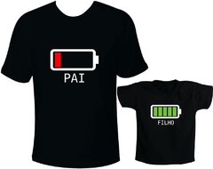 Camisetas Tal pai tal filho Energia Bateria