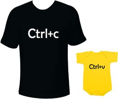 Camisetas Tal pai tal filho Ctrl C Ctrl V - Preta e amarela