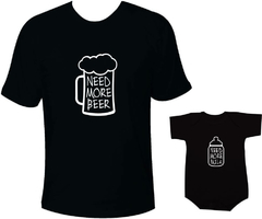 Camisetas Tal pai tal filho Need more beer / Need more milk